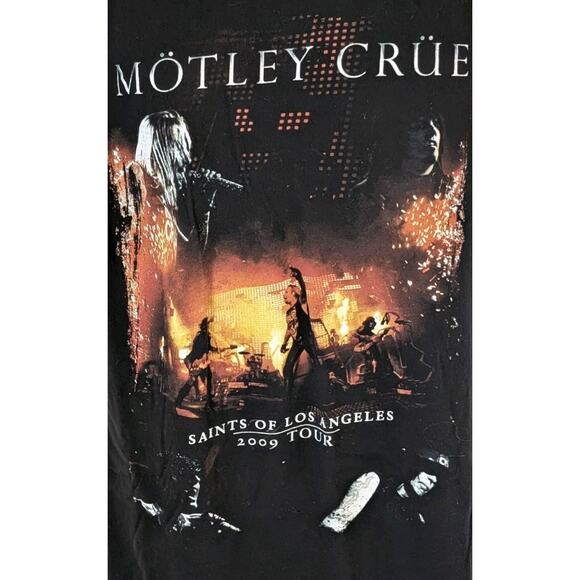 Motley Crue 2009 Tour T Shirt XL Saints of Los Angeles Concert Tee Black Band - Picture 2 of 13